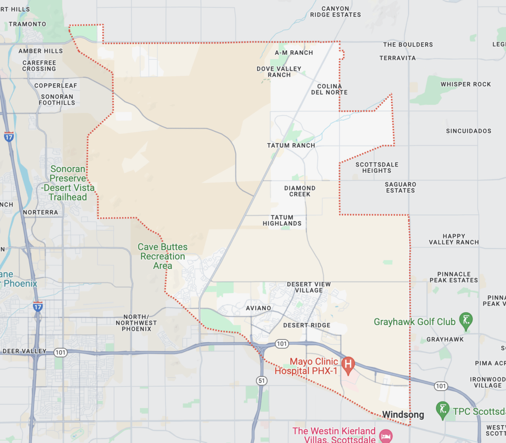 Map of Desert View Village, AZ